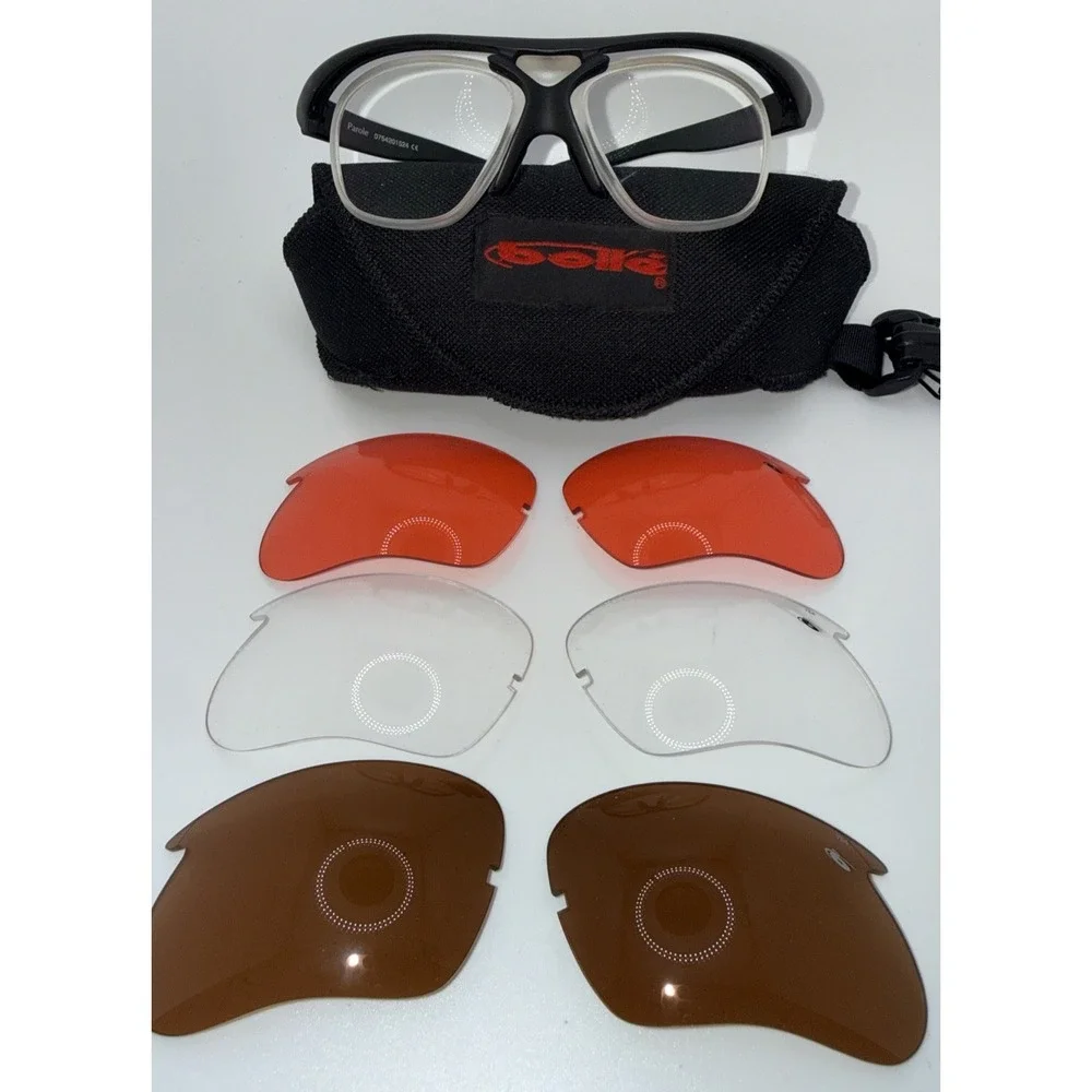 Bolle Parole Authentic Black Frame W/4 Lenses Original Case Vintage France Rare